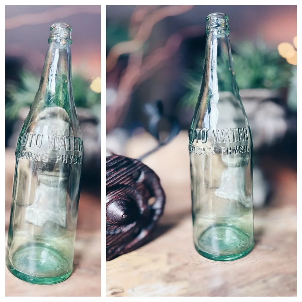 Vintage Spanish Brutalist Wine Holder & 32oz Pluto Water Bottle Set